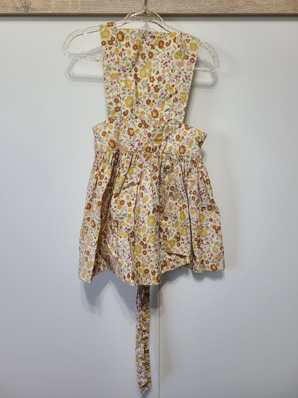 Floral Cotton Heidi Pinafore Dress for Kids - Yellow & Pink